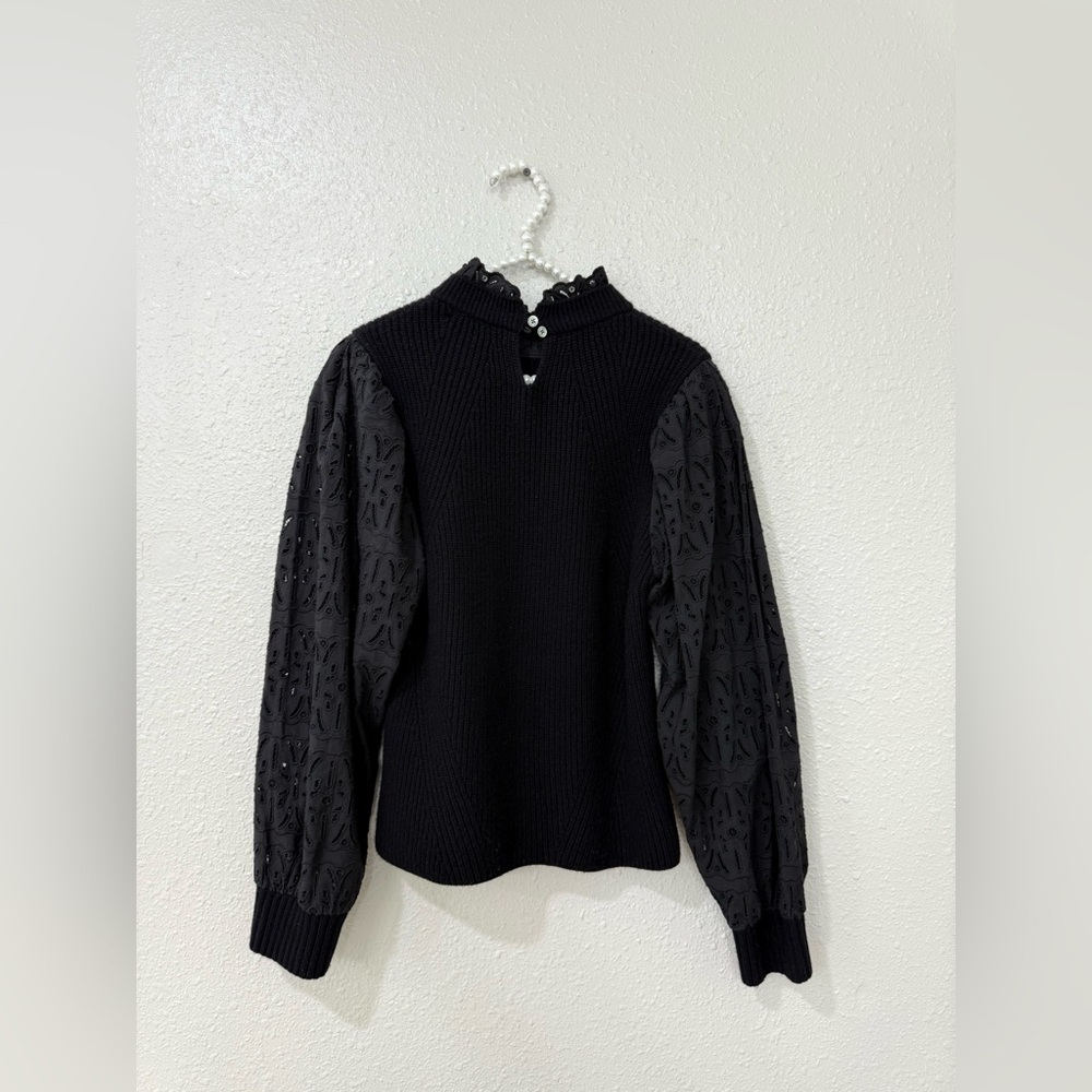 Sea NY Iris Wool Puff Sleeve Sweater Blouse Size M - Picture 6 of 8